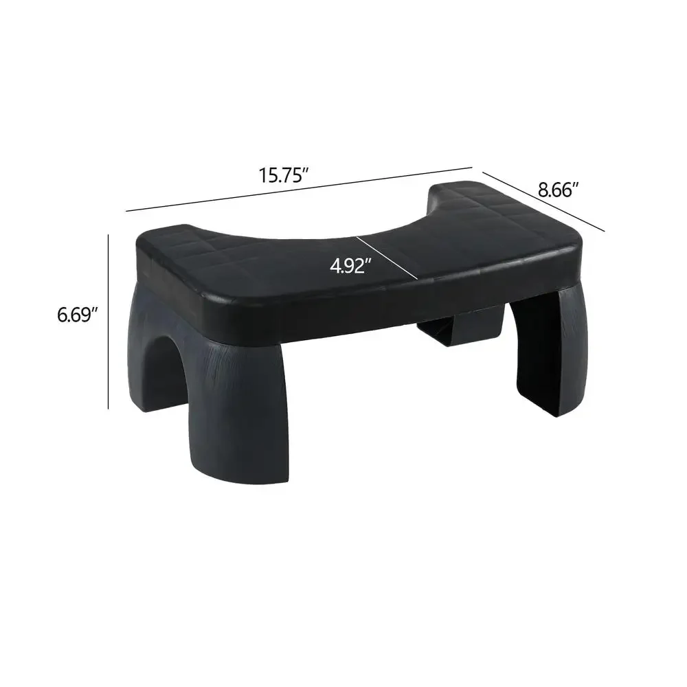 Portable Black Toilet Stool Set of 3 Adults Children Bathroom Potty Lifting Legs Smooth Defecation Easy Clean Anti Slip 8.66"D x 3
