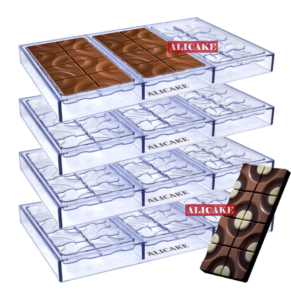 

4Pcs Set Polycarbonate Chocolate Mold Candy Bar Target Shape Bonbons Mould Professional Baking Pastry Confectionery Tools 07