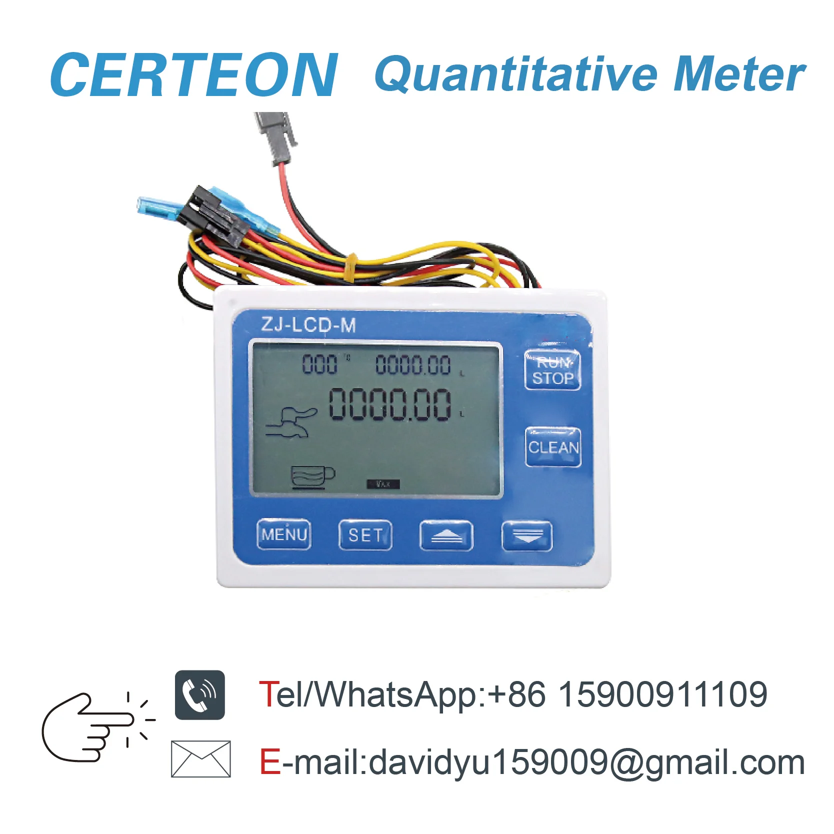 ZJ-LCD-M Digital Liquid Filling Controller Kit with Brass Water Flow Sensor LCD Display Auto Dispenser System