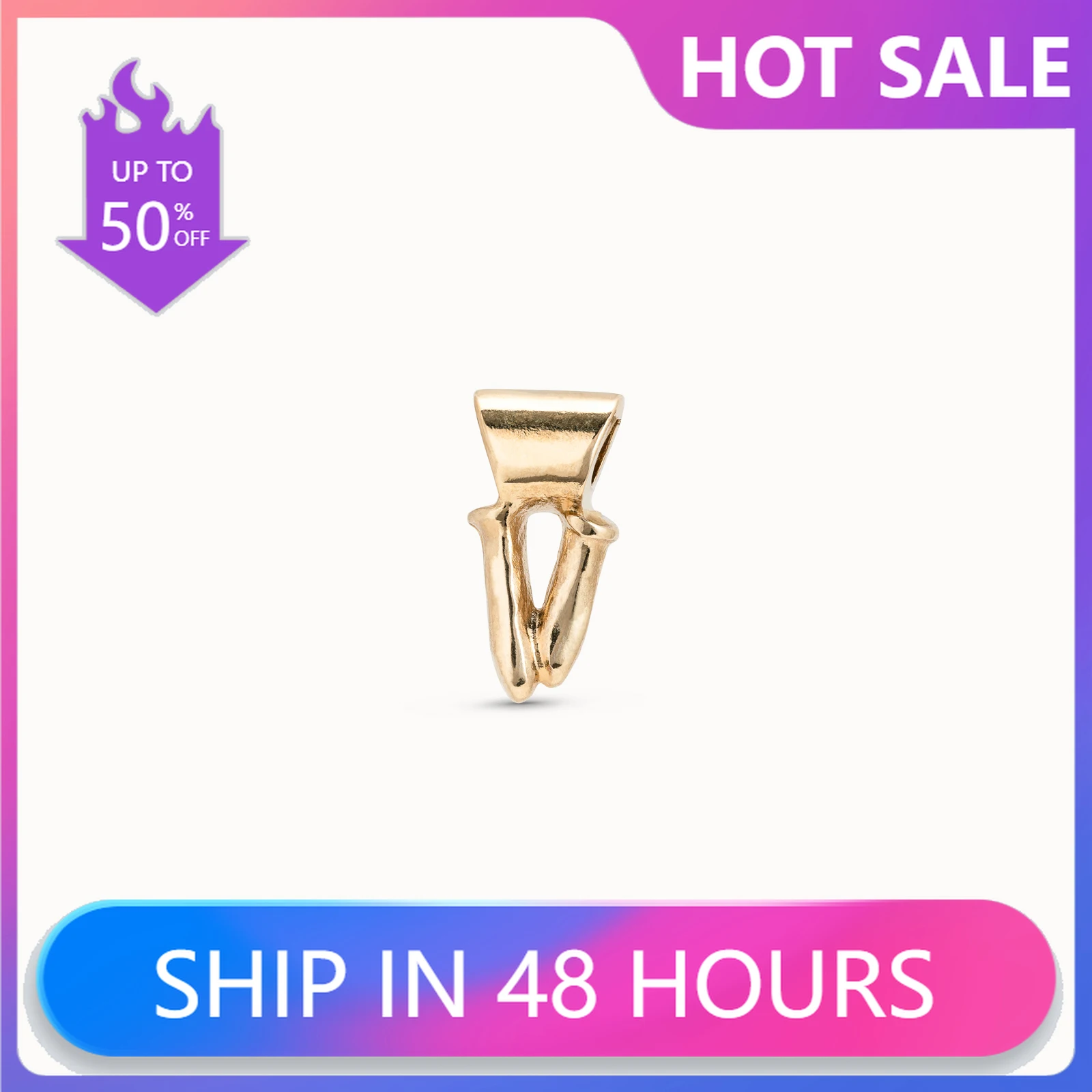 

2024 Original New Product Spain UNO de 50 Jewelry DIY accessory 14K gold Letter V Pendant Bracelet Necklace Ring Women's Gift