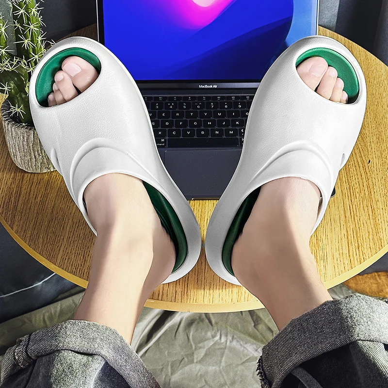 Herren-Flip-Flops, rutschfeste Sommer-Hausschuhe mit dicker Sohle, bequemer, weicher Schaumstoff-Slipper für drinnen und draußen_voghion.com