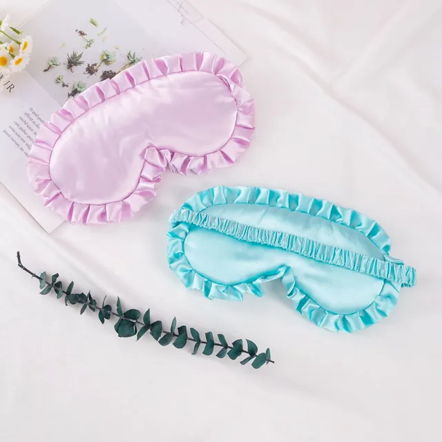 Maschera per gli occhi per dormire per donna uomo con fascia Set di coperture per maschera per dormire notturna in seta morbida alla moda da viaggio, relax, benda sugli occhi 3