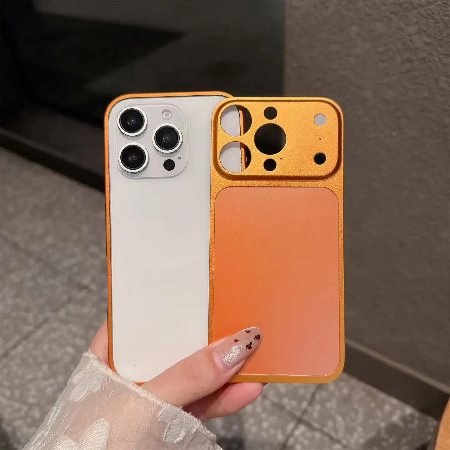 Original Color Aluminum Alloy Slim Frame Case with Rear Protector Film