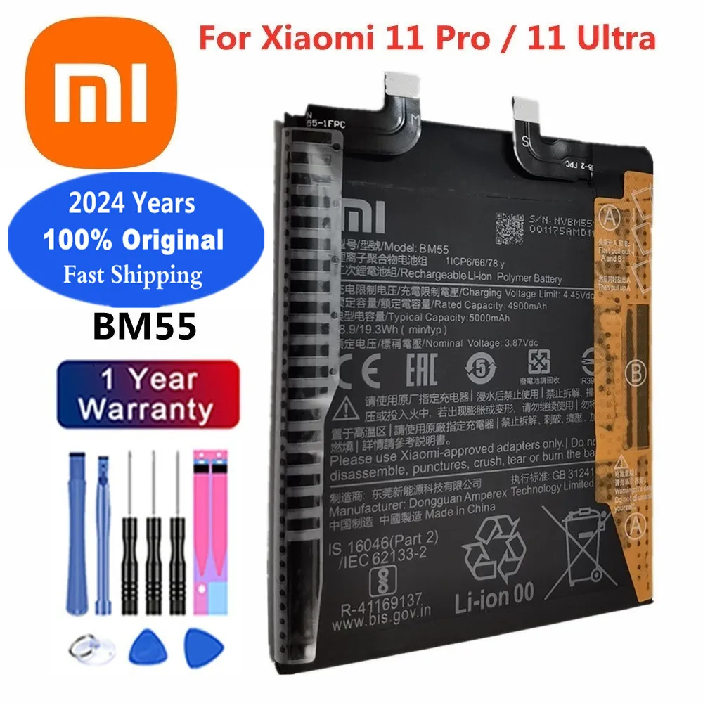 Nuova Batteria Originale 5000Mah Bm55 Xiao Mi Per Xiaomi 11 Ultra 11 Ultra Mi 11 Pro 11Pro Mi11 Pro Batteria Del Telefono Batterie Bateria