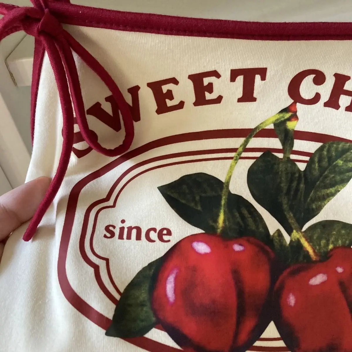 여아용 체리 프린트 드롭 웨이스트 슬립 활 상의, 숄더리스 티셔츠, 아동복, 2024 패션, 여름 신상