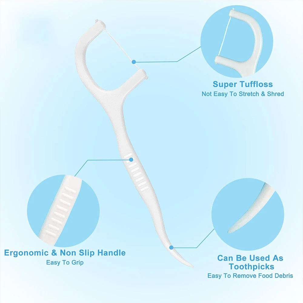 50~600pcs Portable Disposable Dental Floss Plastic Toothpick Hilo Dental Floss Teeth Stick Pick Box Oral Care