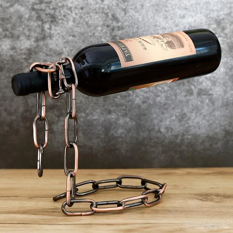 

European Style Magic Wine Rack with Rope Chain, The Perfect Red Wine Rack for Wine Lovers