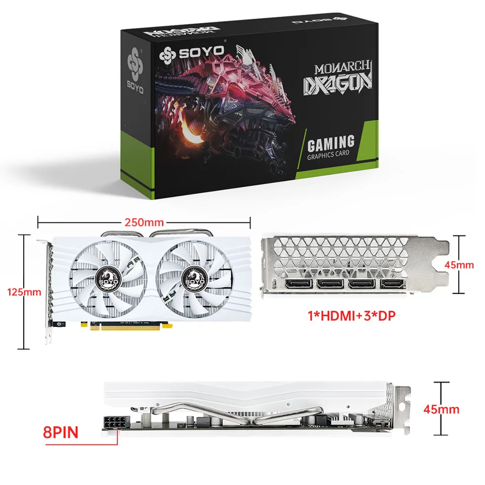 SOYO グラフィックスカード AMD Radeon RX580 2048SP 8 グラム