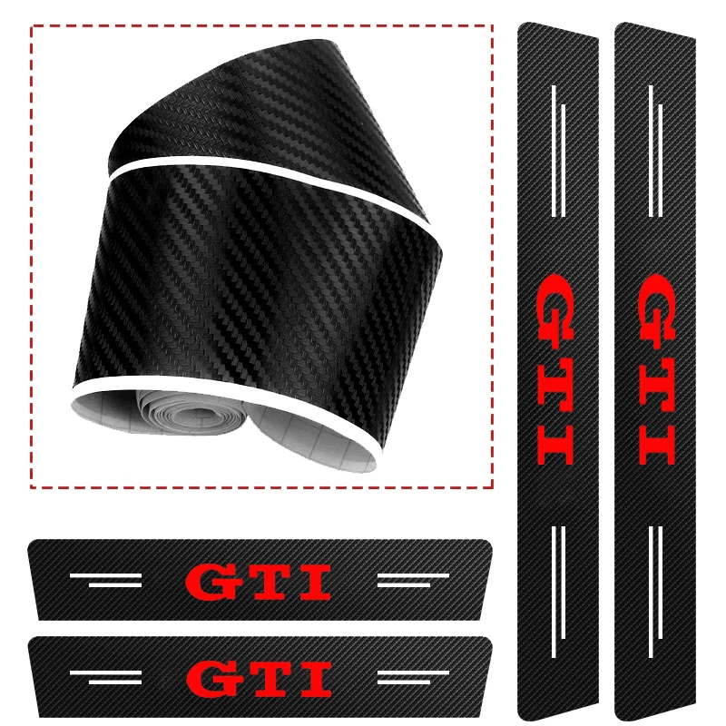 VW GTI 폴로 골프 파사트 시로코 티구안 제타 T-ROC 투아렉 자동차 문짝 스티커, 스크래치 방지 데칼 액세서리, 5 개