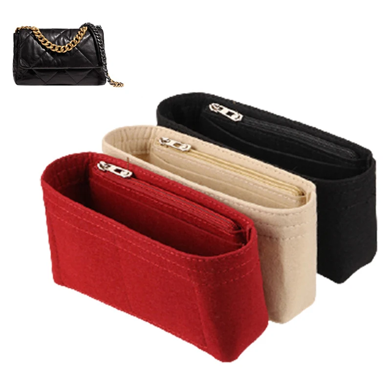 

Felt Cloth Bag Liner Fits for Luxury Bag Insert Organizer Cosmetic Makeup Bag Zipper Organizer Felt Cloth Travel Inne