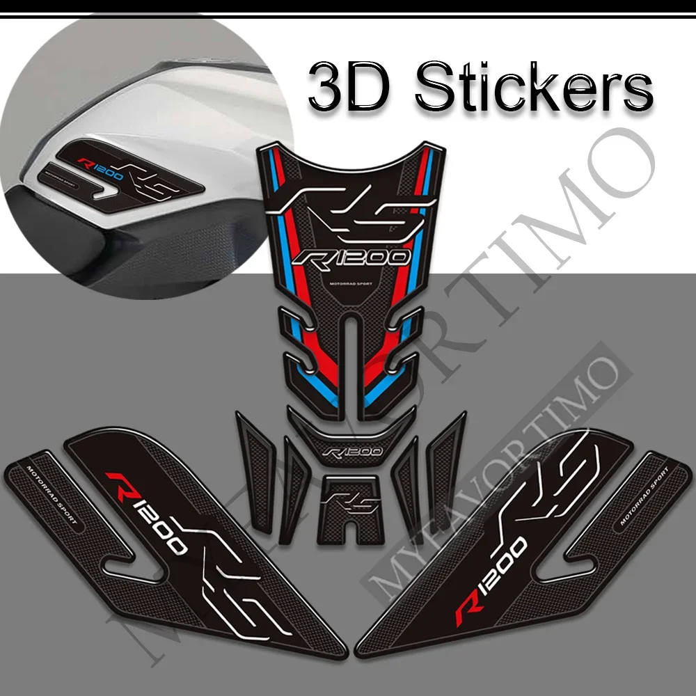 Motorcycle Stickers Decals For BMW R1200RS R 1200 RS R1200 Tank Grips Pad Gas Fuel Oil Kit Knee Fish Bone Protector