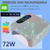 Rechargeable UV LED Nail Lamp 72W Wireless Nail Dryer with Crystals Professional UV Cabin for Gel Nails Dryer Manicure Lamp 3