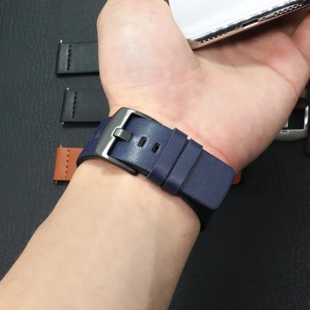 Premium Leather Watch Band - Elegant Wrist Strap, Multiple Width Options