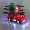 Children's Toy  Electric Fire Duck Ferris Wheel Railcar Car Universal Light Music Track Combined With Fire Truck With Music 3