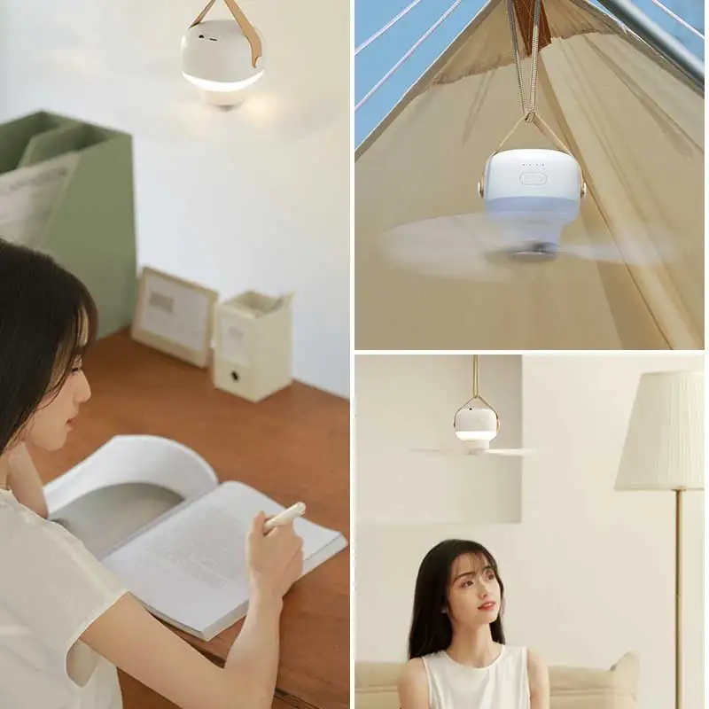 KINSCOTER 7200mAh 야외 캠핑팬 무선 천장 선풍기 따뜻한 조명이 특징인 텐트 환풍기 쿨러 팬 리모컨