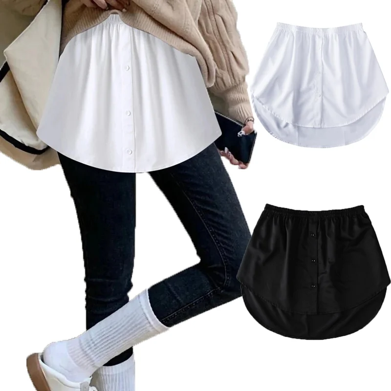 S-3XL femmes fausse chemise ourlet détachable sous-jupe jupe
