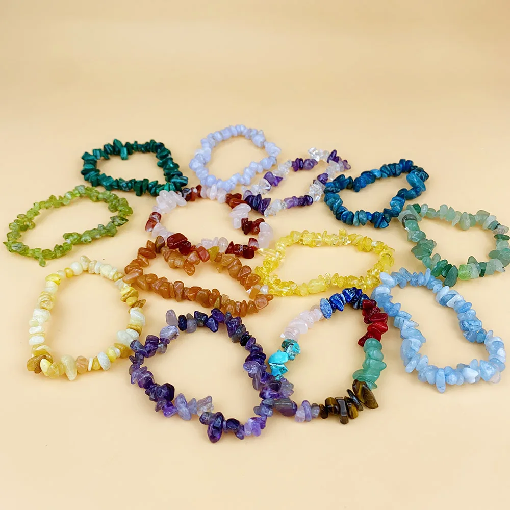 Natural Crystal Bracelet Real Genuine Gemstone Jewelry Gravels