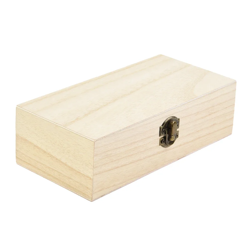 

Wooden Storage Box Metal Buckle Natural/Light/Dark Rectangular Retro Style 1PCS 20*10*6cm Environmental Protection