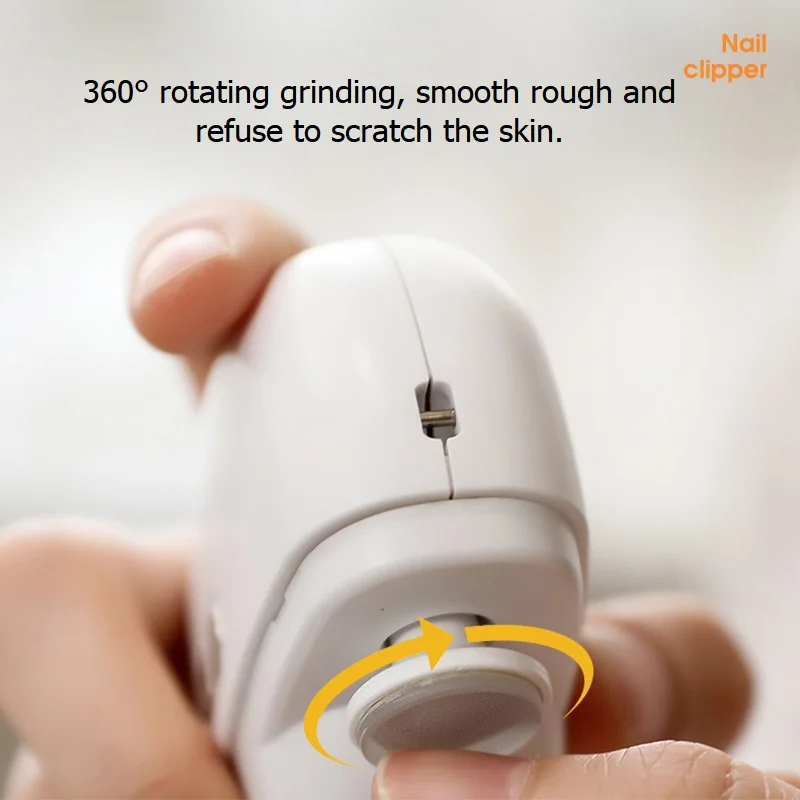 Electric Polishing Nail Clipper with Light Automatic Nail Trimmer Rechargeble Nail Grinding Care Tool Baby Adult Anti-splash Man 2