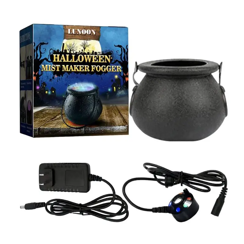 

Halloween Mist Maker Halloween Decor Witch Pot Color Changing Fog Machine Smoke Machine Water Fountain Party Prop For Halloween