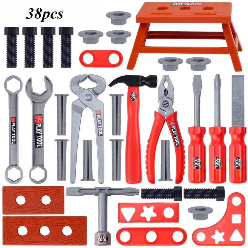 Construction Toy Set Building Tool Kit Pretend Play with Power Drill Screwdriver Educational Toys for Kids Imaginative Play Gift