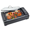 Smokeless grill ceramic coating griddle grill electric bbq grill pizza maker with Tempered Glass Lid Adjustable Temperature 1