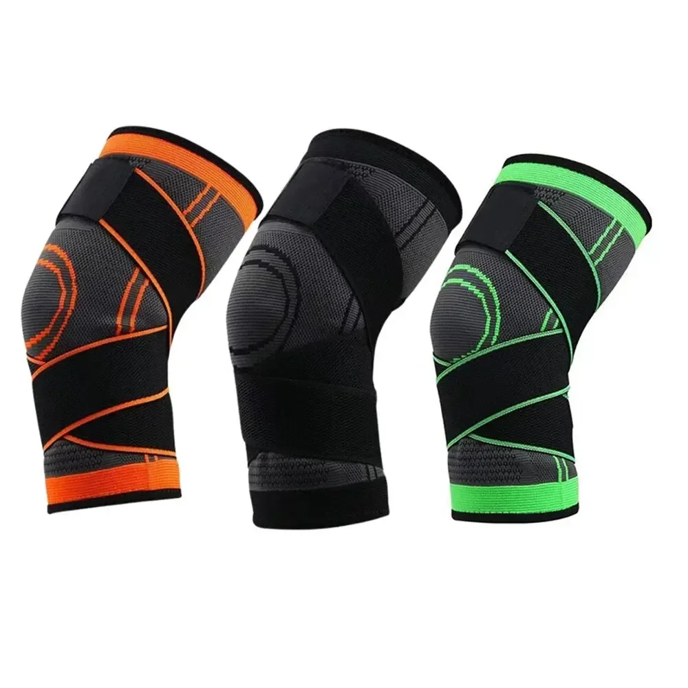 1PC Sports Knee Pad Men Pressurized Elastic Knee Pad Support Fitness Gear Basketball Volleyball Brace Tennis Cycling Protector knee pad knee support knee support sleeve knee brace knee wraps