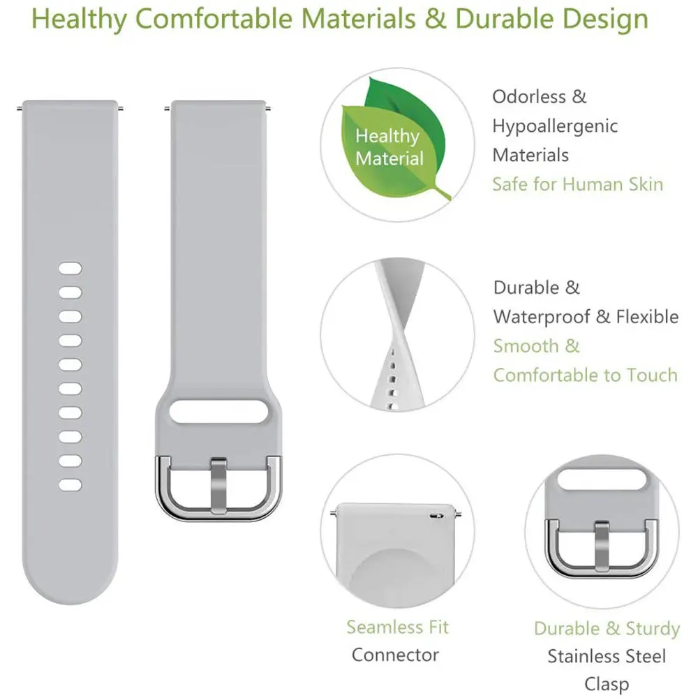 Breathable Soft Sports Silicone Watch Strap - Universal Fit