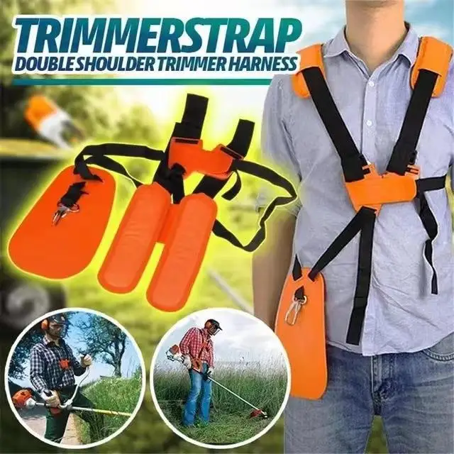 Double Shoulder Harness Strap Comfortable Labor Saving for Brush Cutter Trimmer Garden Pruner W Shape Strimmer Padded Belt