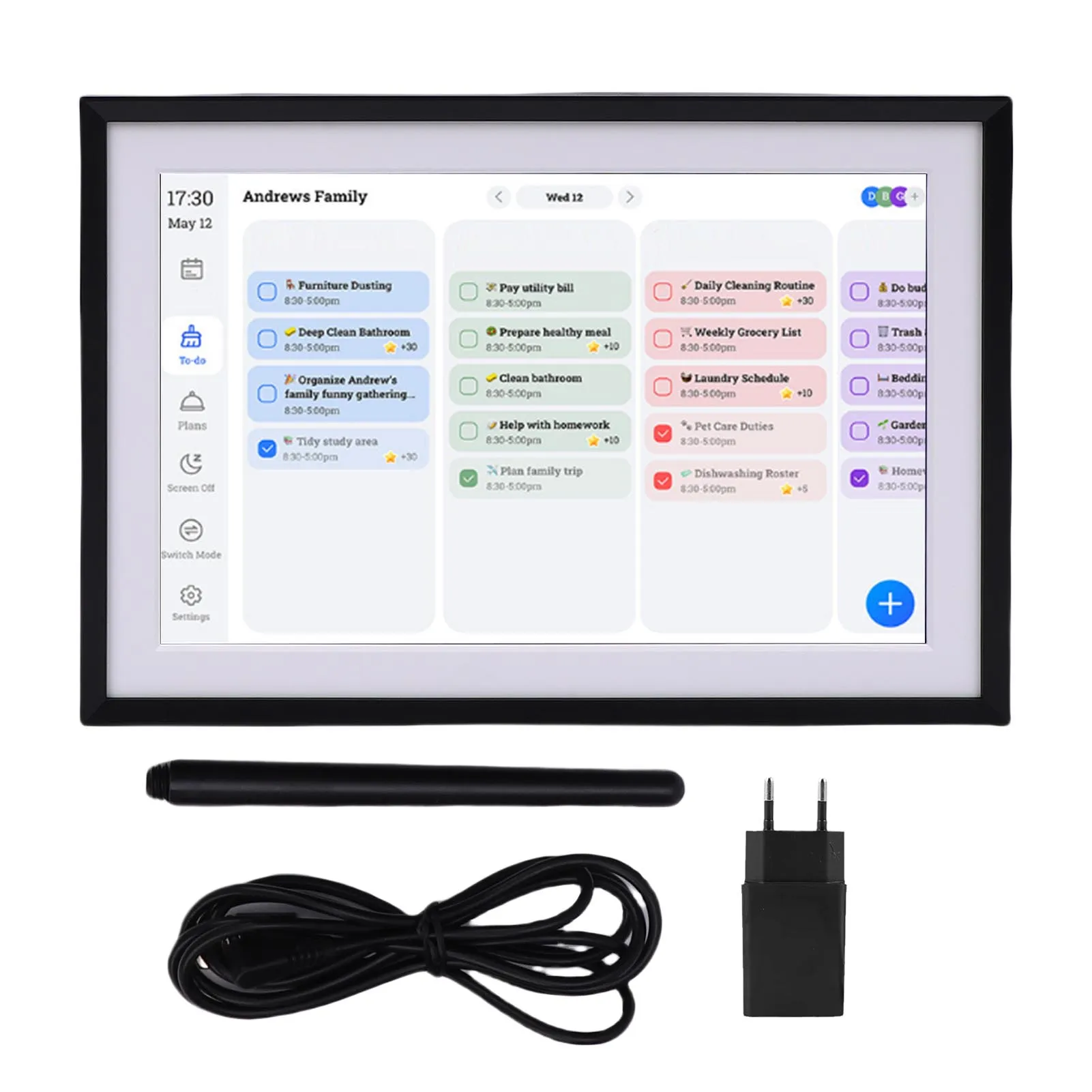 【Ausverkauf】 10,1-Zoll-Smart-Digital-Fotorahmen, HD-Touchscreen, Familienplaner, digitaler Bilderrahmen für die tägliche Planung im Haushalt