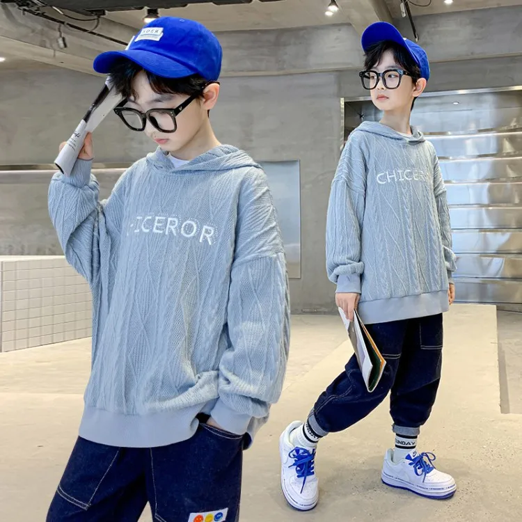 Flower And X Print Boys Casual Pullover Long Sleeve Hoodies, Boys Sweatshirt  For Spring Fall, Kids Hoodie Tops Outdoor - Temu