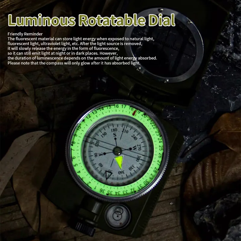 Outdoor Waterproof Compass Tactical Survival Compass High Precision Professional Metal Aiming Compass Exploration Geology