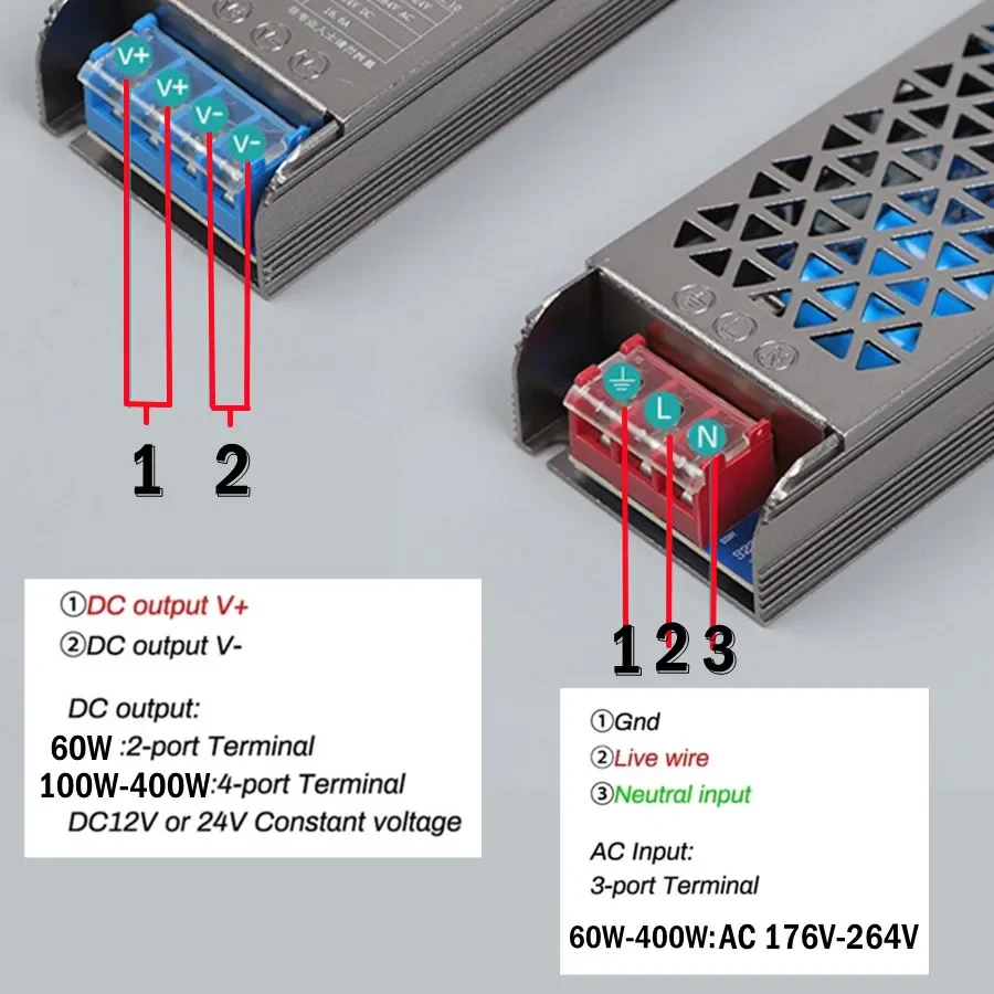 Description Picture 6 of itemSuper Thin AC DC Transformers 220V To 12V 24V Switching Power Supply 12V 24 V Volt 60W 100W 200W 300W 400W A/D For Home lighting
