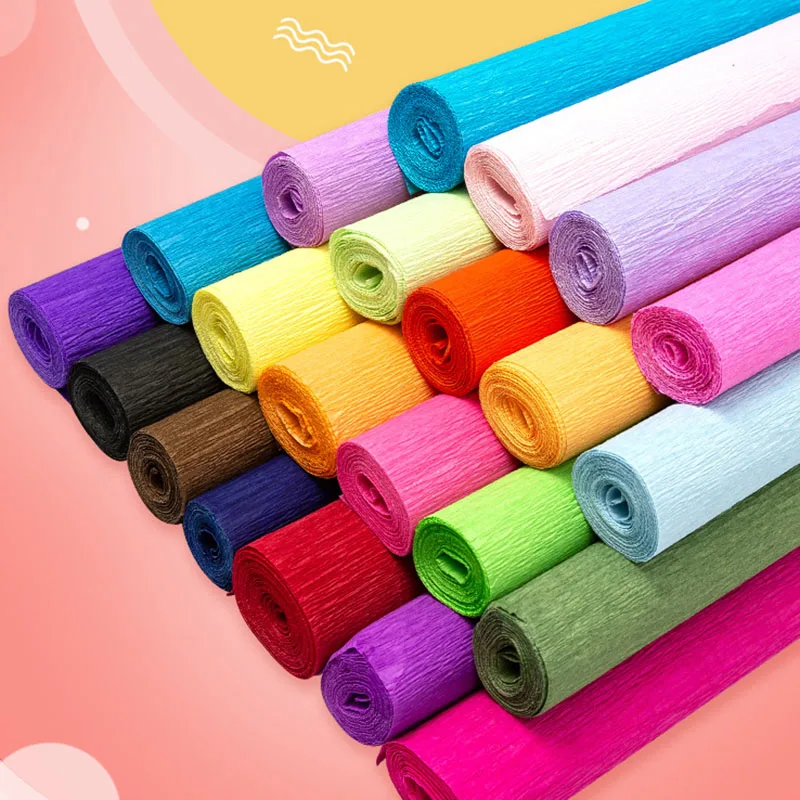 50x250cm Colored Crepe Paper Roll Origami Crinkled Crepe Paper Craft DIY Flowers Decoration Gift Wrapping Thickened Paper Craft - 2