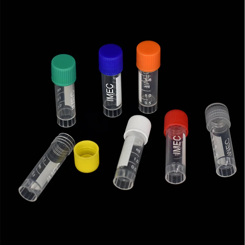 1.8ml(2ml) Graduated Lab Plastic Freezing Tube Cryo Preservative Tube Sample Cryovial With Cover 100-500Pcs/Lot plastic test tubes