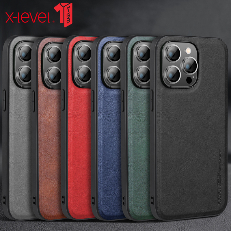 For iPhone 14 Pro Max Case X-Level Retro Leather Soft Silicone Edge Back Cover for iPhone 14 Plus ÑÐµÑÐ¾Ð»