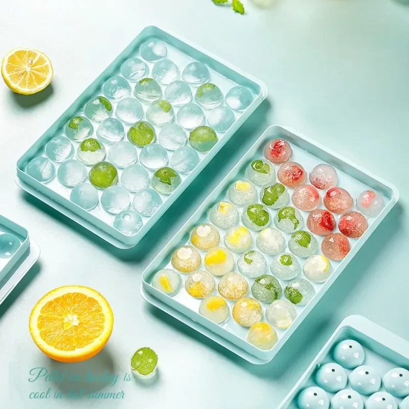 1PC 33 PP Food Grade Plastic Ice Cube Mold Household Frozen Ice Block Artifacts Food Grade Round Spherical Ice Lattice Whiskey