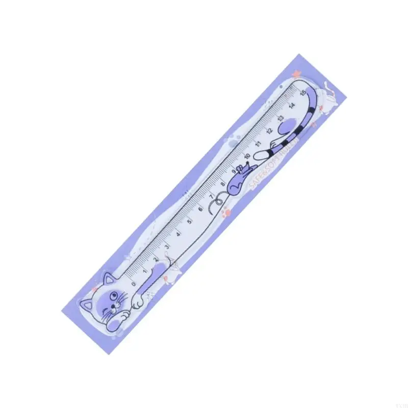 사랑스러운 고양이 눈금자 15cm 소프트 눈금자 측정 도구 그리기용 직선 눈금자