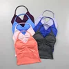Impact Longline Strappy Top Women Seamless Yoga Tank Tops Ruched Backless Gym Clothes Workout Sleeveless Shirts With Buit In Bra 1