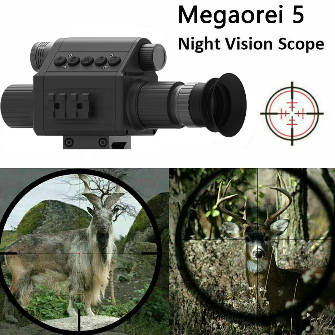 

Megaorei M5 Night Vision RifleScope Optical Night Sight Spotting Scope HD1080P VCR Hunting Camera Telescope with 940nm Laser IR