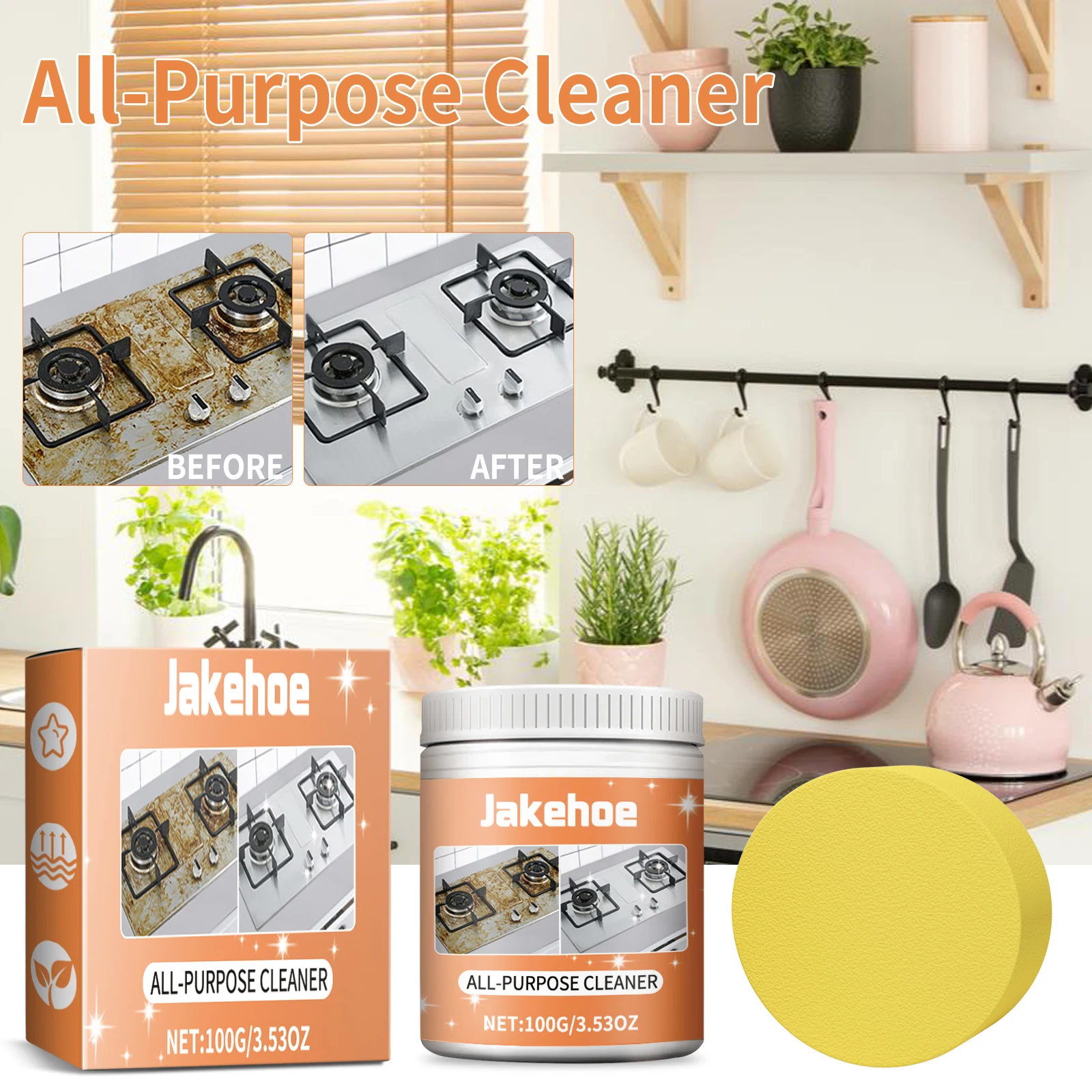 Yellow All Purpose Kitchen Cleaner for Pots and Pans