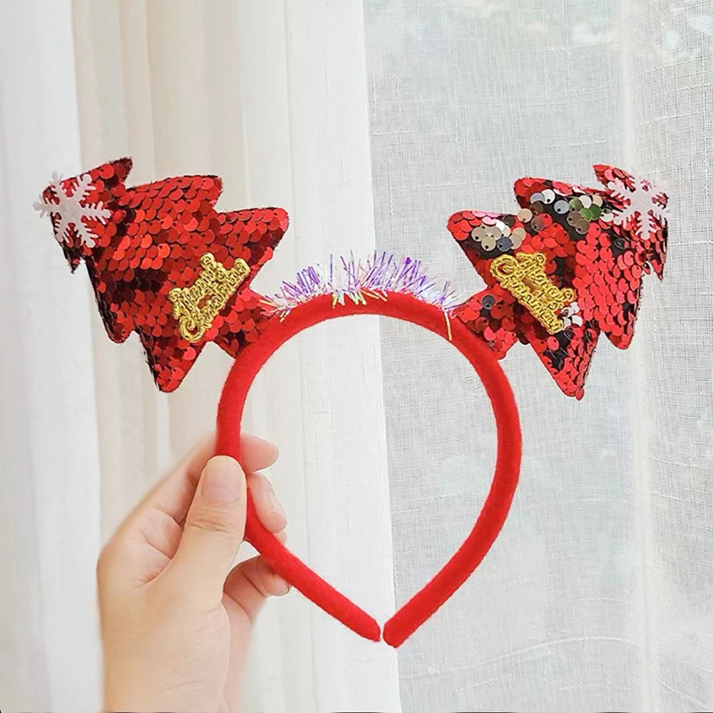 Christmas Headbands Children Santa Elk Antlers Baby Headband for Kids Adult Diadem Elf Ears Horns Navidad Gifts Hair Accessories