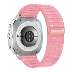 Nylon Sport Loop Band with Quick Fit Clasp - No-Gap Bracelet for Watch 7 ultra 47mm (Pink)