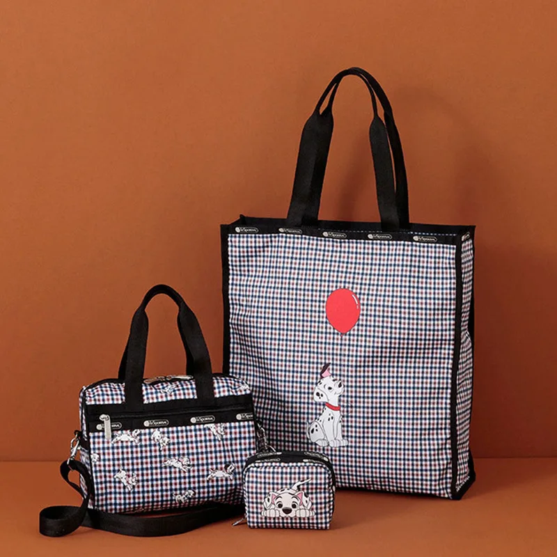 

Сумка-тоут Lesportsac с милым принтом пятнистых собак, тканевая Сумочка, Диагональная Сумка на плечо, Вместительная дорожная сумка-тоут