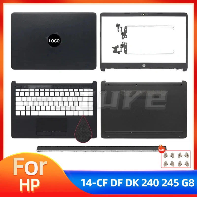 HP 14-CF 14-DF 14-DK 14-DP 14S-CR 14S-CF 240 245 G8 LCD 후면 커버, 전면 베젤 팜레스트 하단 케이스, 블랙, 신제품