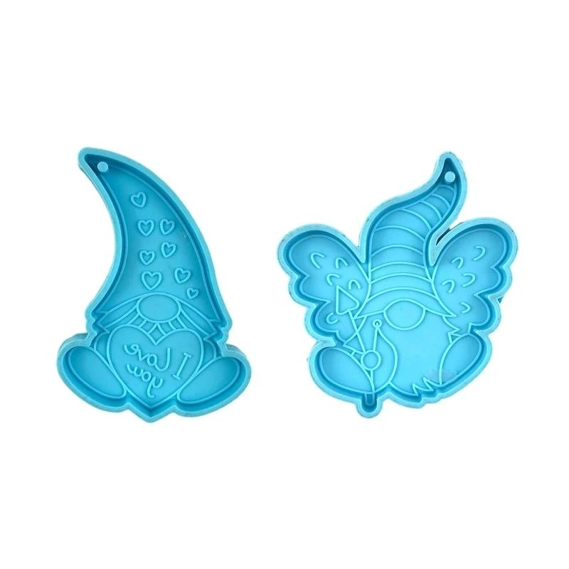 57qa Ostern Gnom Schlüsselbund Epoxidharzform DIY Crafts Keyring Anhänger Silikonform – Detail 8