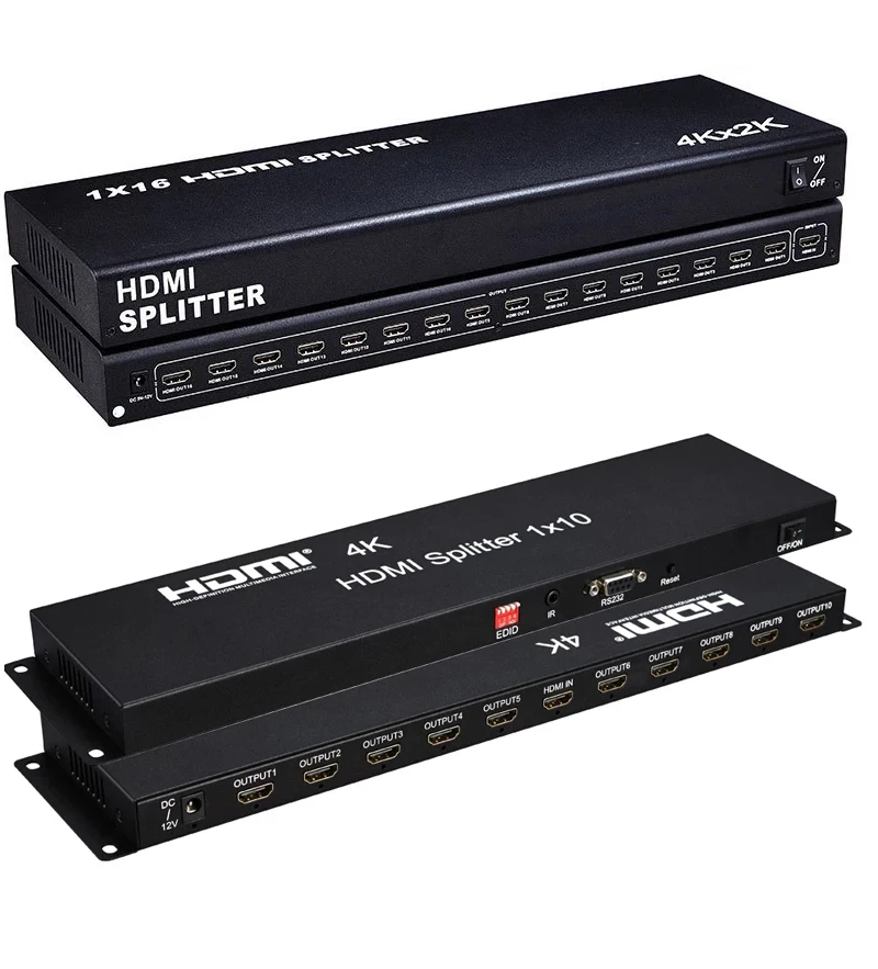 

4K 1x10 HDMI Splitter 1x16 16 Multi Screen Display Video Converter 1080P 60Hz HDMI Distributor Camera PC To Multiple TV Monitor