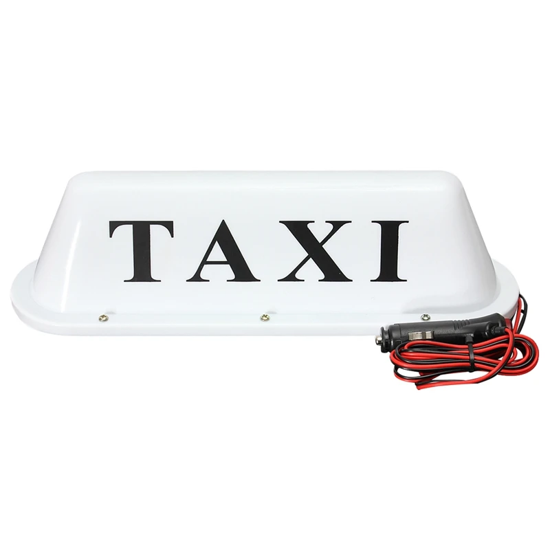 

2X White Waterproof Taxi Magnetic Base Roof Top Car Cab LED Sign Light Lamp 12V PVC