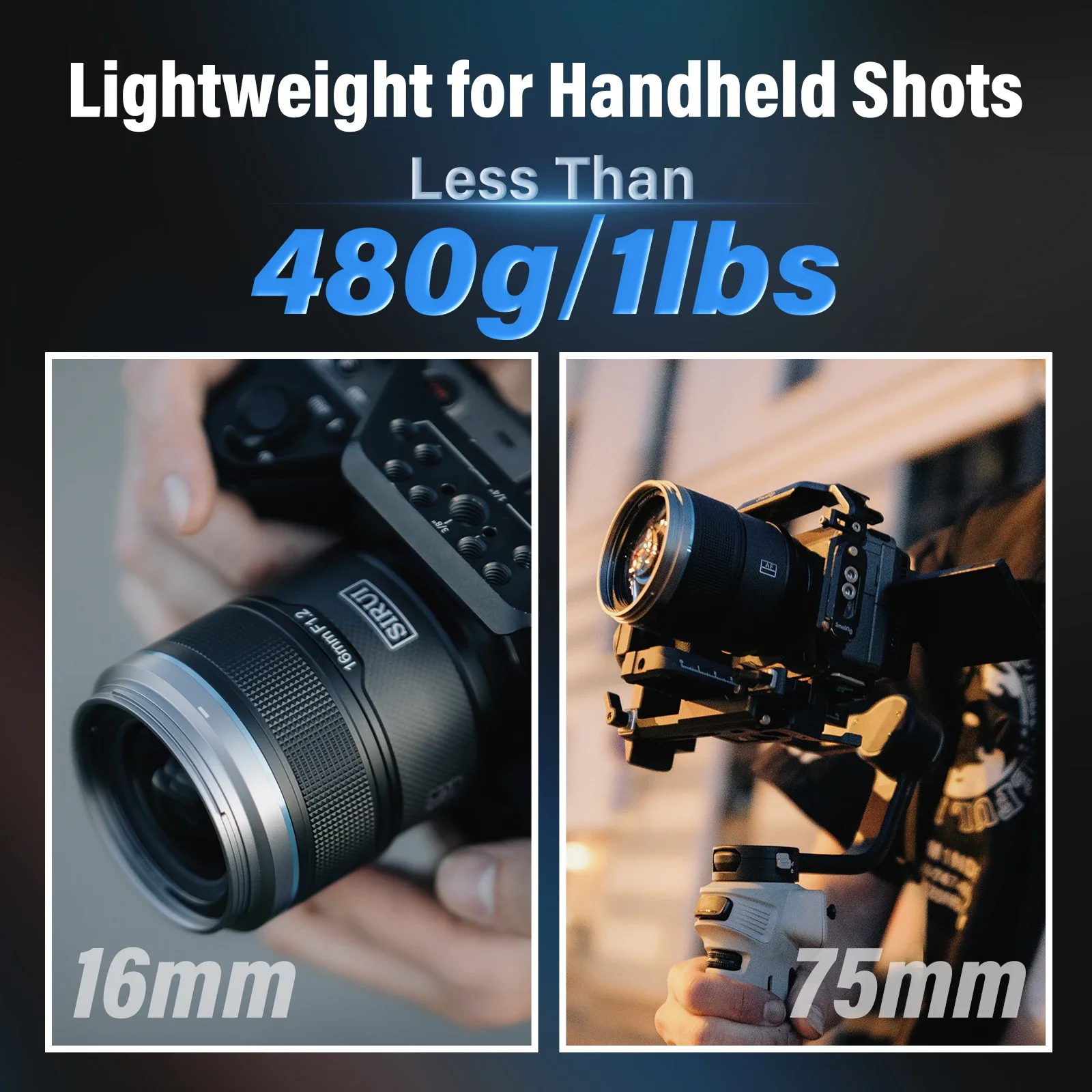 시루이 스나이퍼 16mm 75mm 자동 초점 렌즈 ( E APS-C 시네 렌즈 F1.2 울트라 조리개 STM 아이 AF) 니콘 Z, 후지 X 카메라 렌즈용
