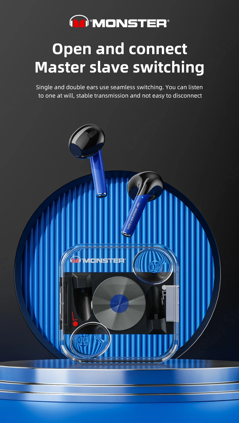 Monster Airmars Xkt01 Wireless Bluetooth 5.2 Earphone Tws Hifi Music